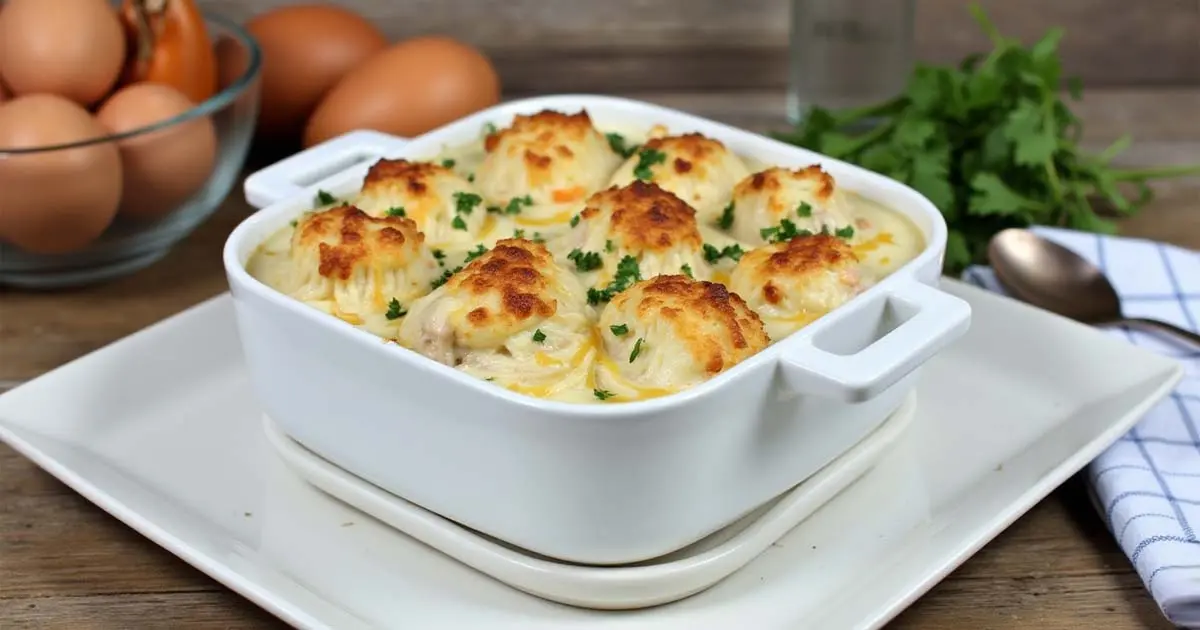 Huevos Rellenos de Bacalao con Bechamel