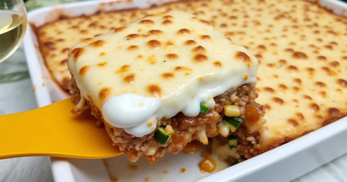 Lasaña de Calabacín Carne Picada y Queso